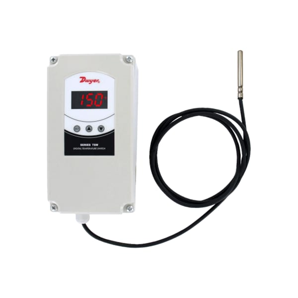 Weatherproof digital temperature switch, single stage, 90 to 240 VAC supply voltage, no temp sensor